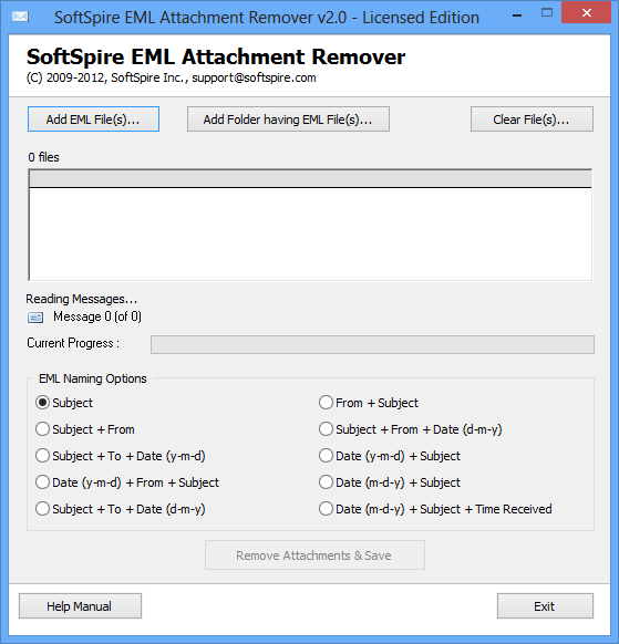 Windows 7 Software4Help EML Attachment Remover 2.2.1 full