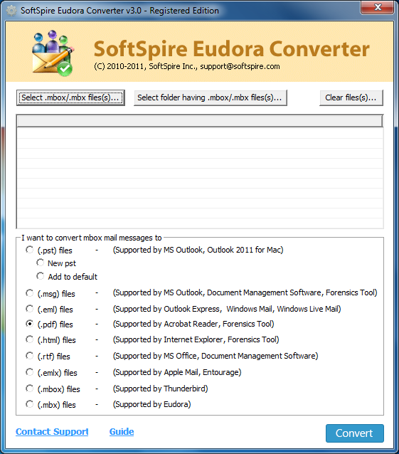 Eudora Mail to EML Converter screenshot