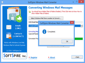 Windows Mail conversion complete