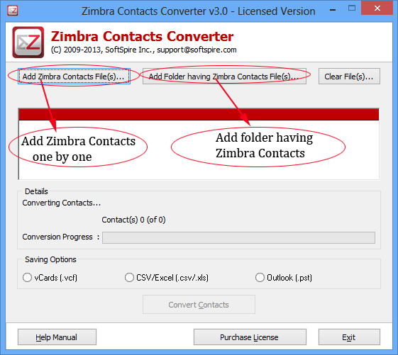 Software4Help Zimbra Contacts Converter screenshot