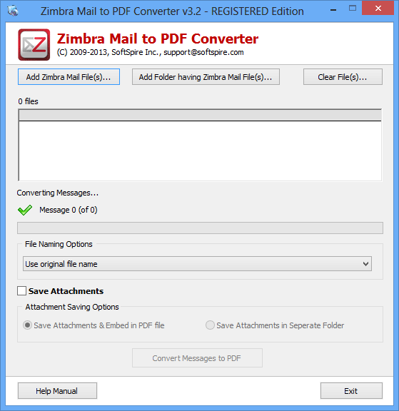 Software4help Zimbra Mail to PDF screenshot