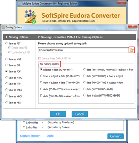 select Eudora files