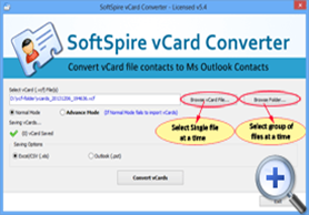 Choose vCard Options